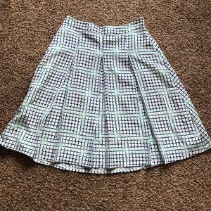 Blue and White Midi Skirt